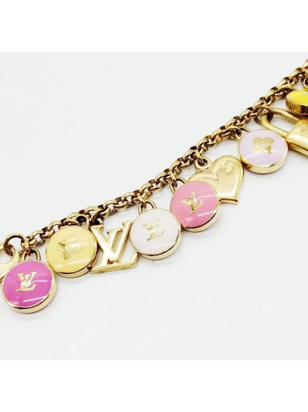 Louis Vuitton Key Ring Gold Pinks 600-060225